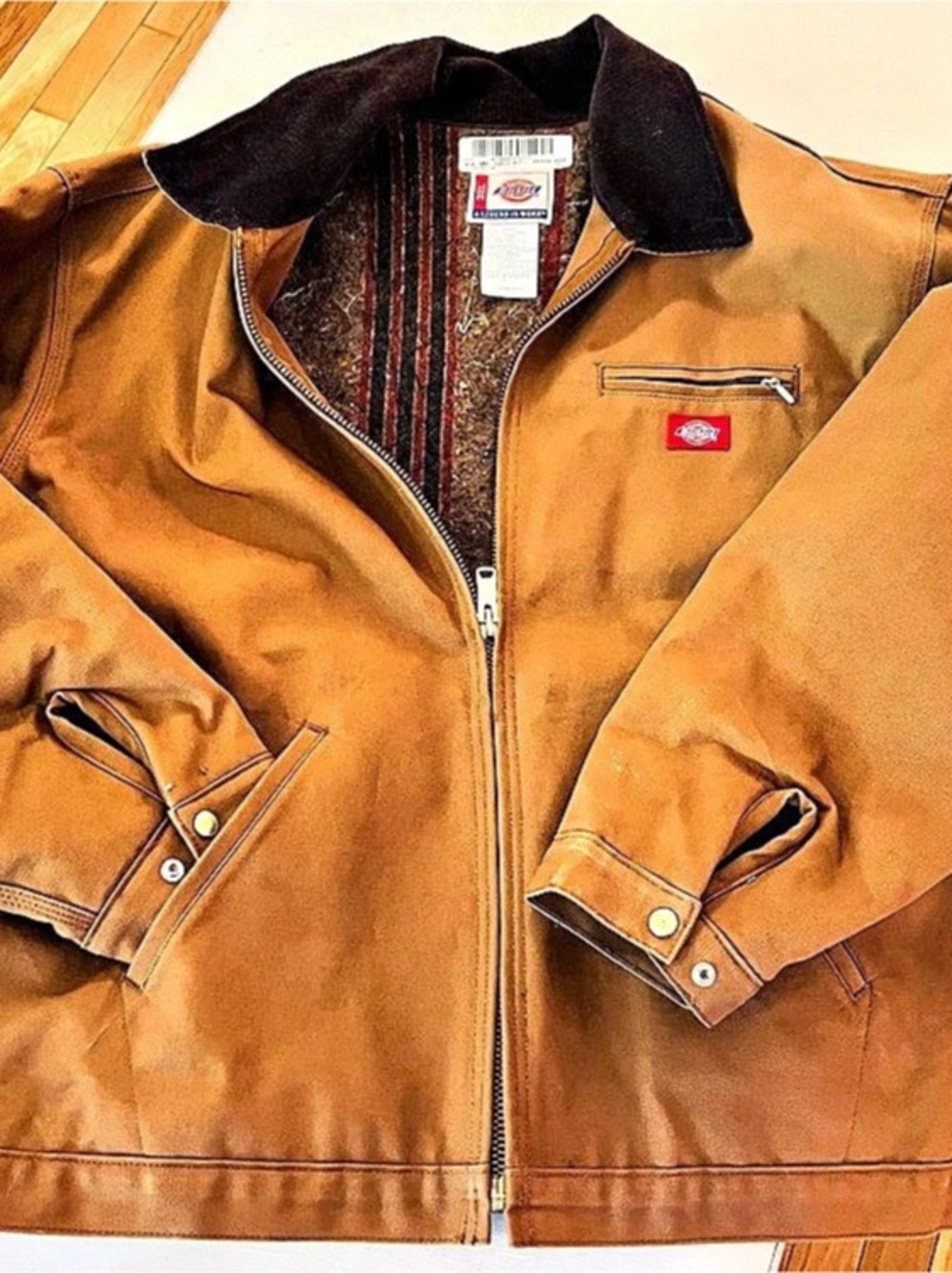 Dickies Blanket Lined Duck Canvas Jacket Men's Brown & Black 3XL NWT